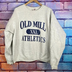 Old Mill Athletics Crewneck Sweatshirt Pullover Grey Fruit of the Loom XL